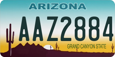 AZ license plate AAZ2884