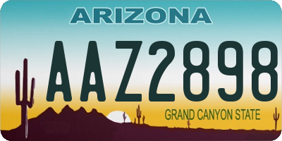 AZ license plate AAZ2898