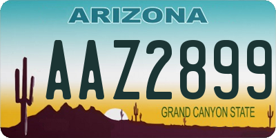 AZ license plate AAZ2899