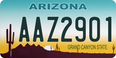 AZ license plate AAZ2901