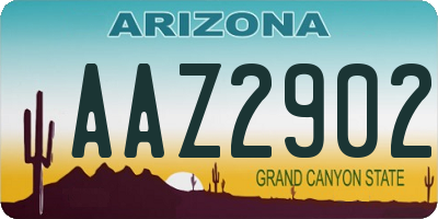 AZ license plate AAZ2902