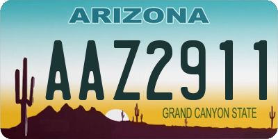 AZ license plate AAZ2911