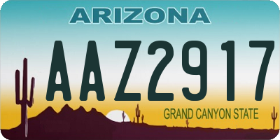 AZ license plate AAZ2917