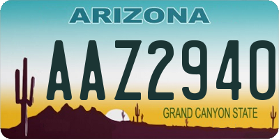 AZ license plate AAZ2940