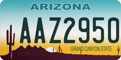 AZ license plate AAZ2950