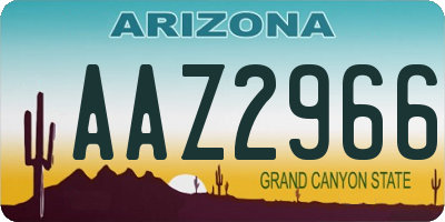 AZ license plate AAZ2966
