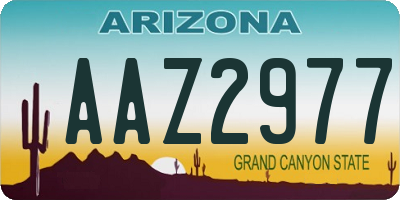 AZ license plate AAZ2977