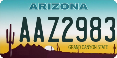 AZ license plate AAZ2983