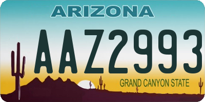 AZ license plate AAZ2993