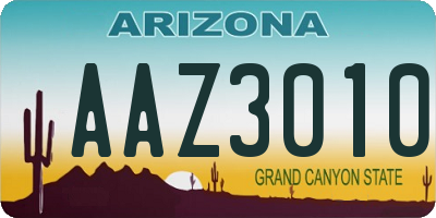 AZ license plate AAZ3010