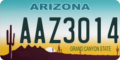 AZ license plate AAZ3014