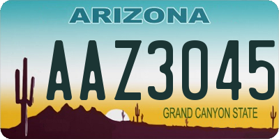 AZ license plate AAZ3045