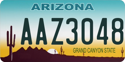 AZ license plate AAZ3048