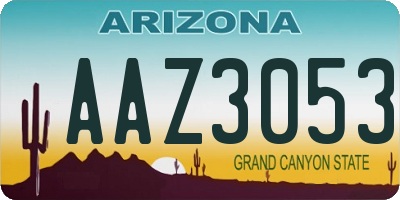 AZ license plate AAZ3053