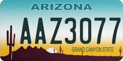 AZ license plate AAZ3077