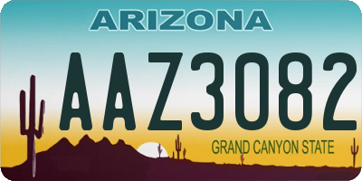 AZ license plate AAZ3082