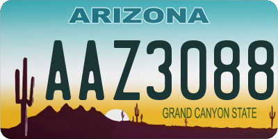 AZ license plate AAZ3088
