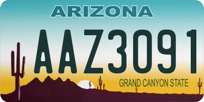 AZ license plate AAZ3091