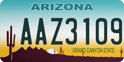 AZ license plate AAZ3109
