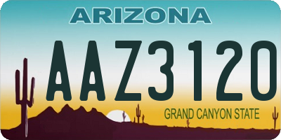 AZ license plate AAZ3120