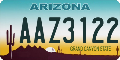 AZ license plate AAZ3122