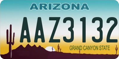 AZ license plate AAZ3132