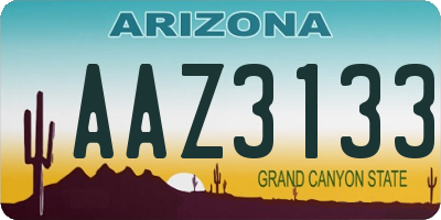 AZ license plate AAZ3133