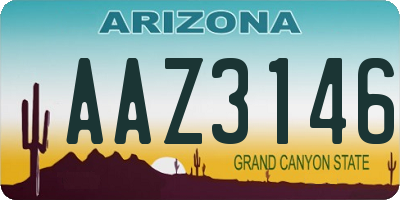 AZ license plate AAZ3146