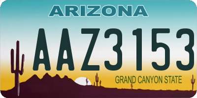 AZ license plate AAZ3153