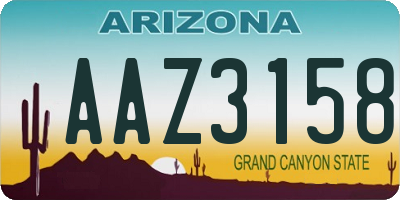 AZ license plate AAZ3158