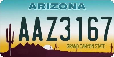 AZ license plate AAZ3167