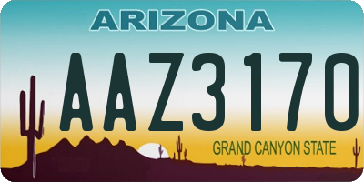 AZ license plate AAZ3170
