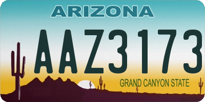 AZ license plate AAZ3173