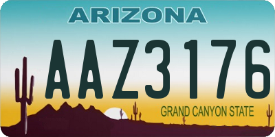 AZ license plate AAZ3176