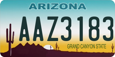 AZ license plate AAZ3183