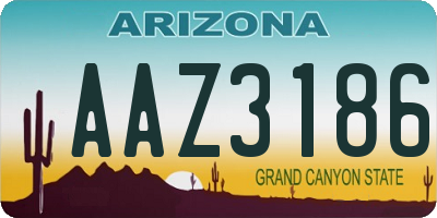AZ license plate AAZ3186
