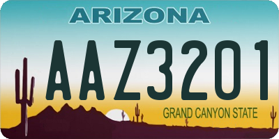 AZ license plate AAZ3201