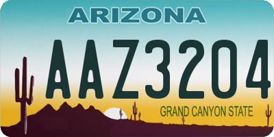 AZ license plate AAZ3204