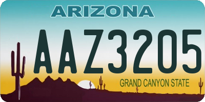 AZ license plate AAZ3205