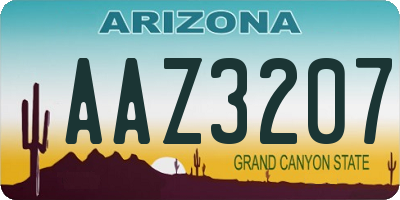 AZ license plate AAZ3207