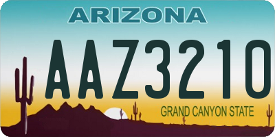 AZ license plate AAZ3210