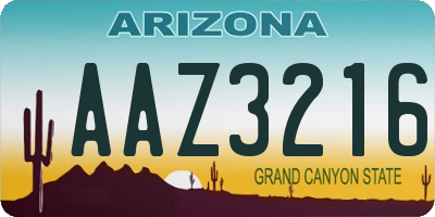 AZ license plate AAZ3216