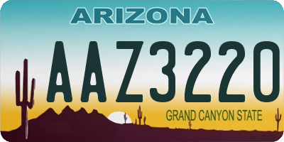 AZ license plate AAZ3220