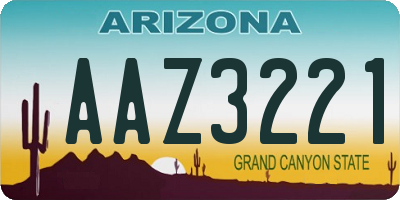 AZ license plate AAZ3221