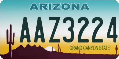 AZ license plate AAZ3224