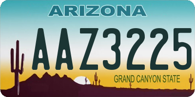 AZ license plate AAZ3225
