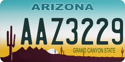 AZ license plate AAZ3229