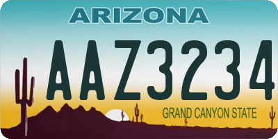 AZ license plate AAZ3234