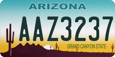 AZ license plate AAZ3237