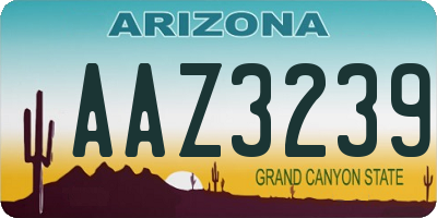 AZ license plate AAZ3239